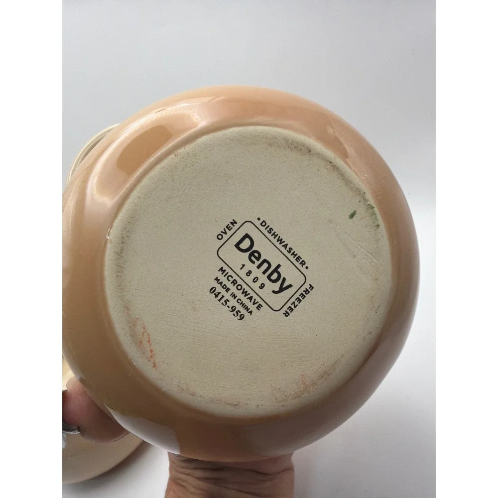 Denby Sand Beige Stoneware Mini Cocottes with Lids Set of 2 Model 0415-959